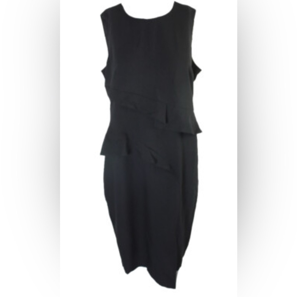Thalia Sodi Elegant Black Ruffled Sleeveless Dress. Size-14